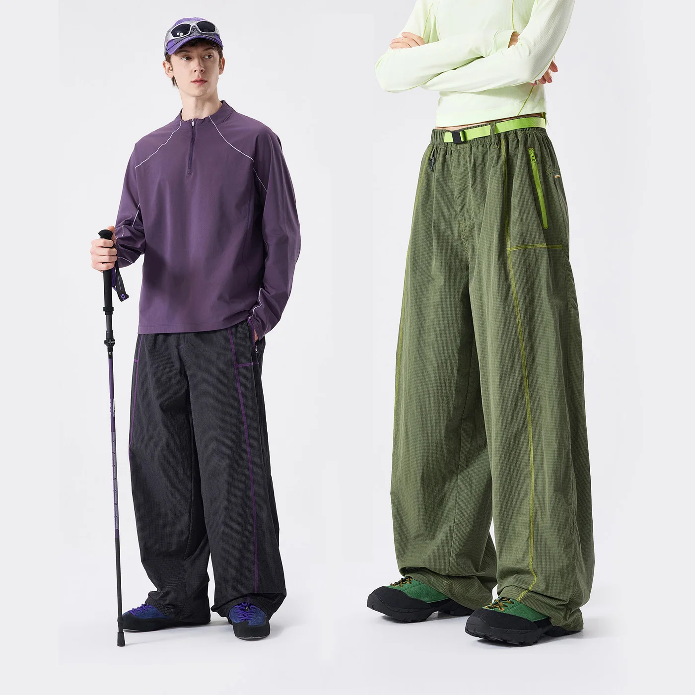 Men Women Outdoor Loose Casual Lightweight Quick Dry Wide Leg Sport Cargo Pants City Walk Streetwear Track Pant Trousers