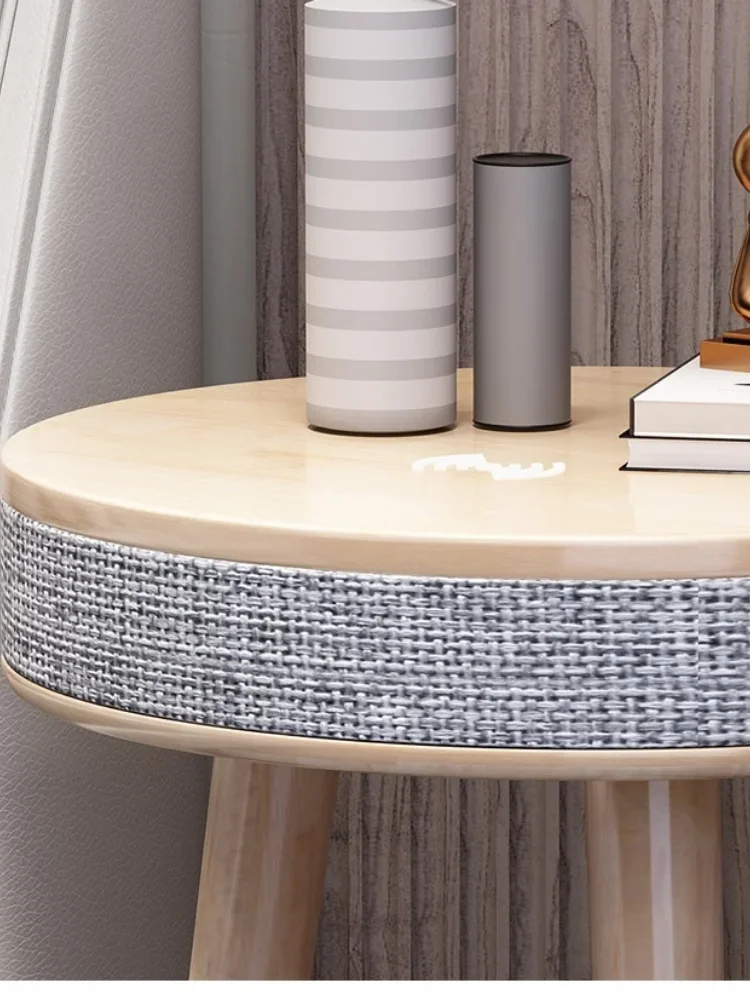 Smart Wireless Charging Corner Table with Bluetooth Speaker Nordic Style Creative Stereo Audio Side Table Home Tea Table