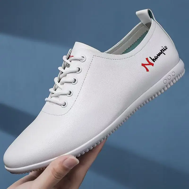 

Men's shoes, white shoes, breathable, trendy, versatile, men's casual shoes, leather shoes