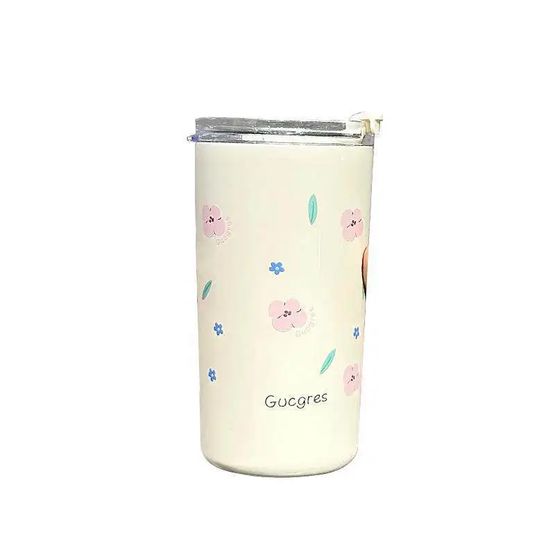 Portable Sakura Insulated Water Bottle St Cup  New Office Coffee Cup Fem High Aesthetic Value Stainl Steel Cup