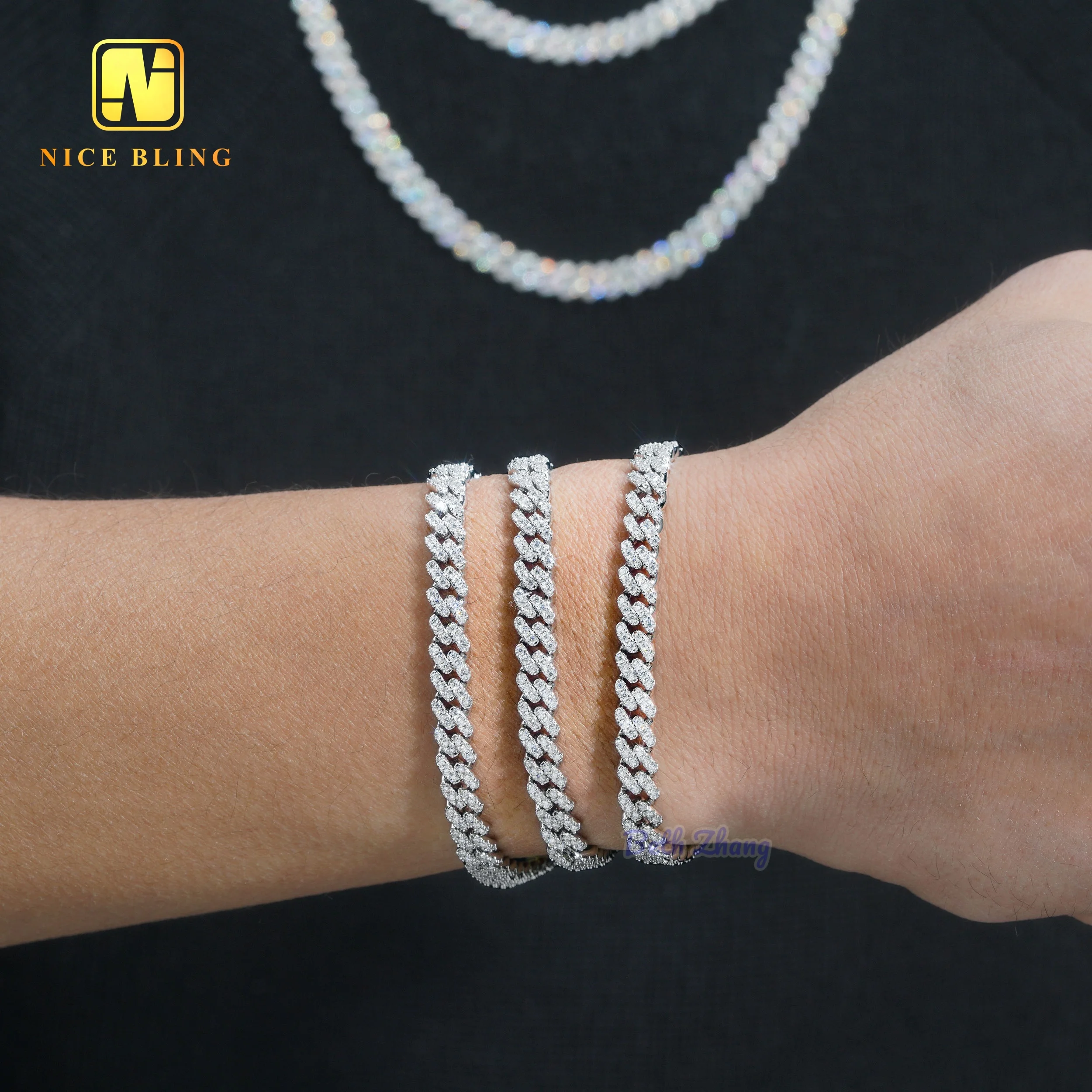 Rantai Kalung & Gelang Cuban I - Moissanite Cuban Link Chain Iced Out ulasan dan harga