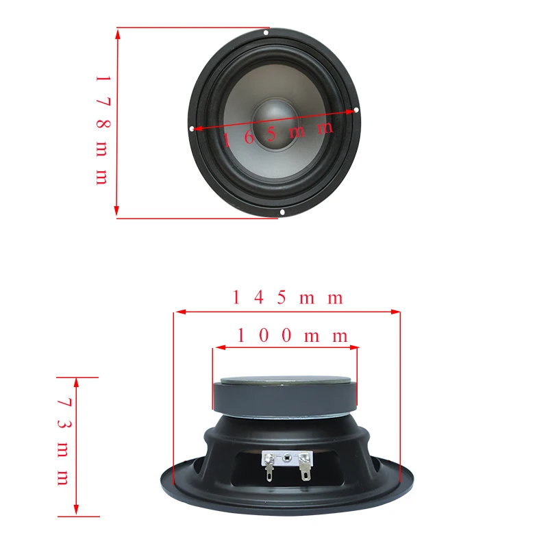 8Ohm 60W Woofer Bass Speaker 6.5 Inch HIFI Subwoofer Strong Power Loudspeaker Car Audio Equipment For Home Theater DIY 1PC