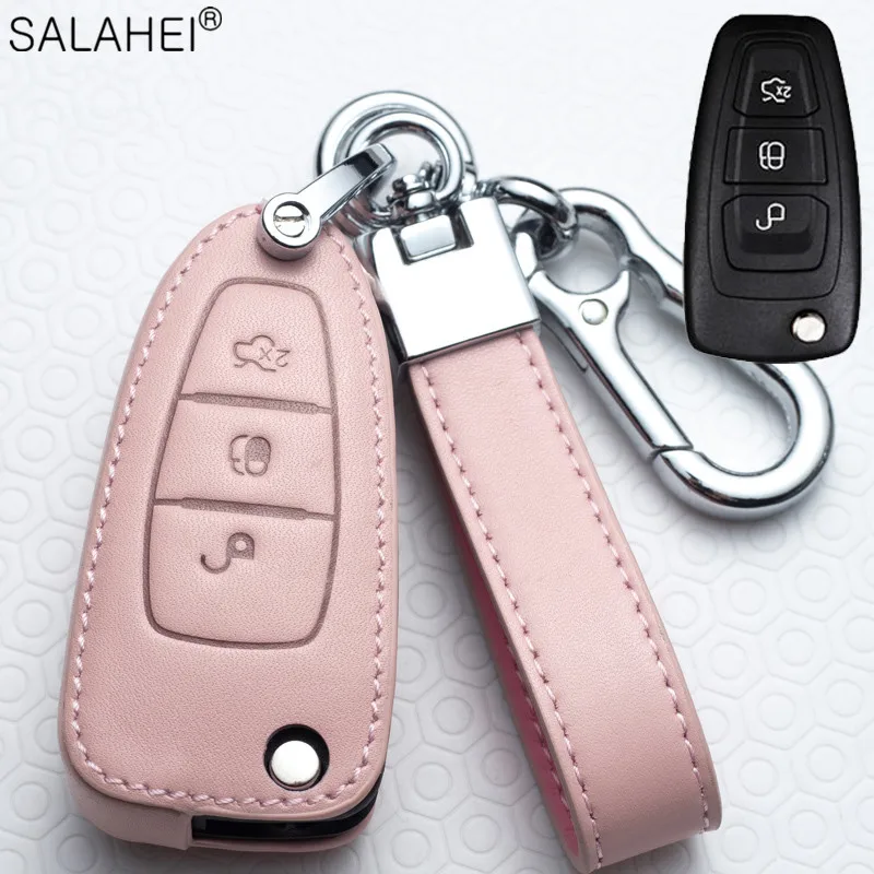 Fashion Car Key Case Cover For Ford Ranger C-Max S-Max Focus Galaxy Mondeo Transit Tourneo Custom Auto Key Holder Keychain