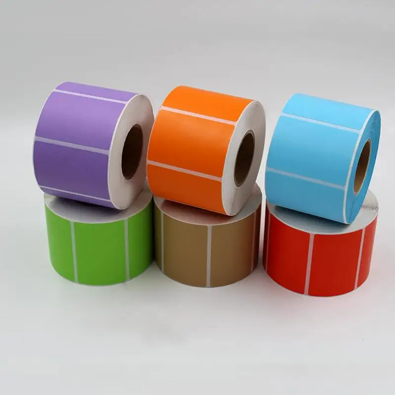 2Rolls Dierct Thermal Label Waterproof Heat Sensitive Label Paper Self Adhesive with Perforated Line Sticker Label Paper