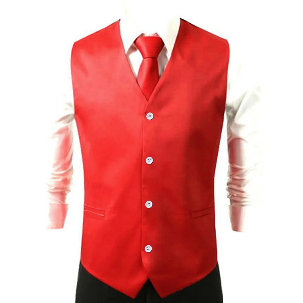 

Polished Men's Waistcoat Dress Vest with Matching Neck Tie and Handkerchief Perfect for Weddings and Functions