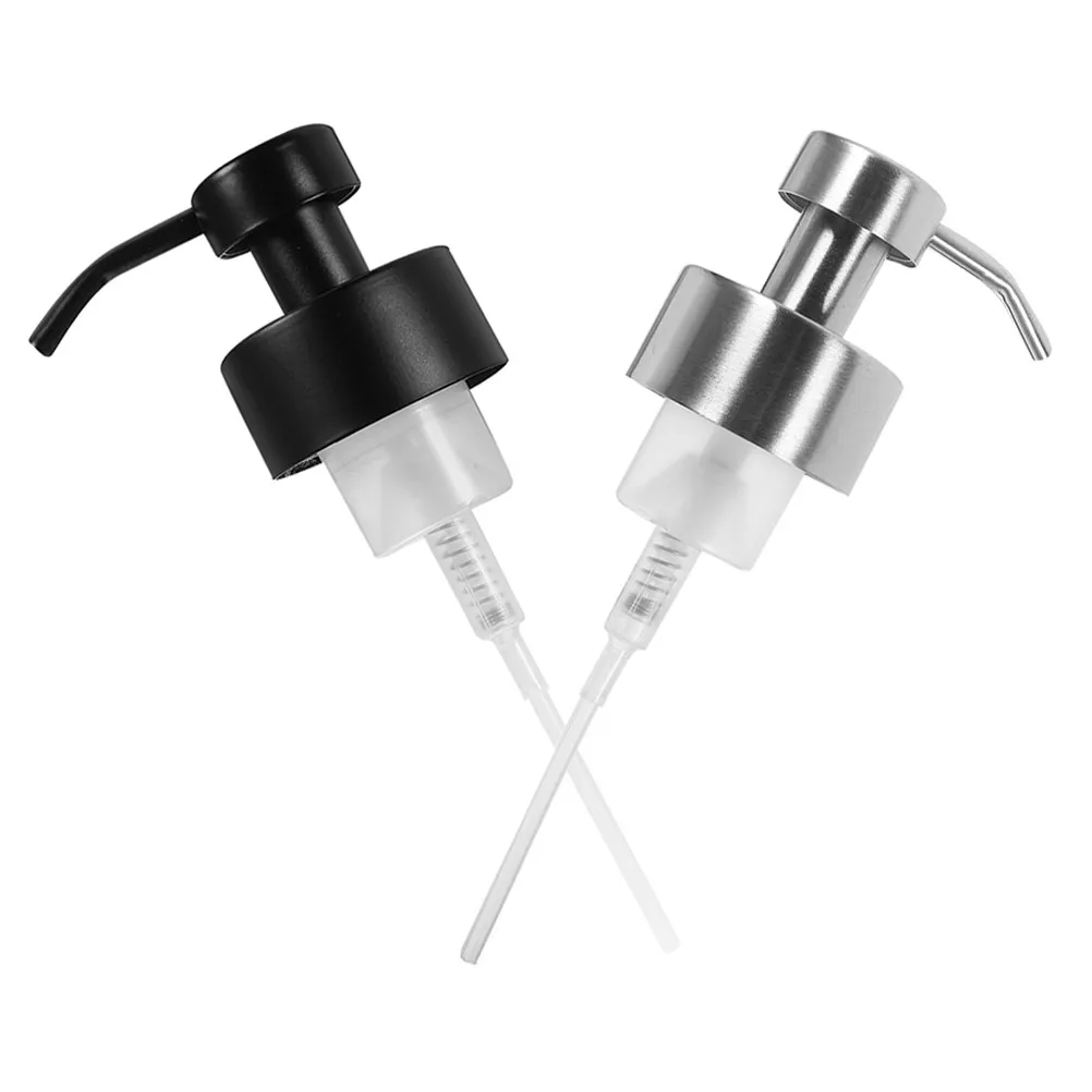2Pcs Metal Foaming Dispenser Pump Head for Soap Shampoo Lotion Precise Control Ergonomic Smooth Press Countertop Bathroom