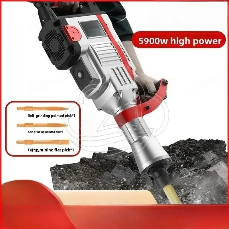 High Power Electric Hammer Industrial Grade Heavy Duty Impact Drill for Concrete Wall Removal Demolition Pick