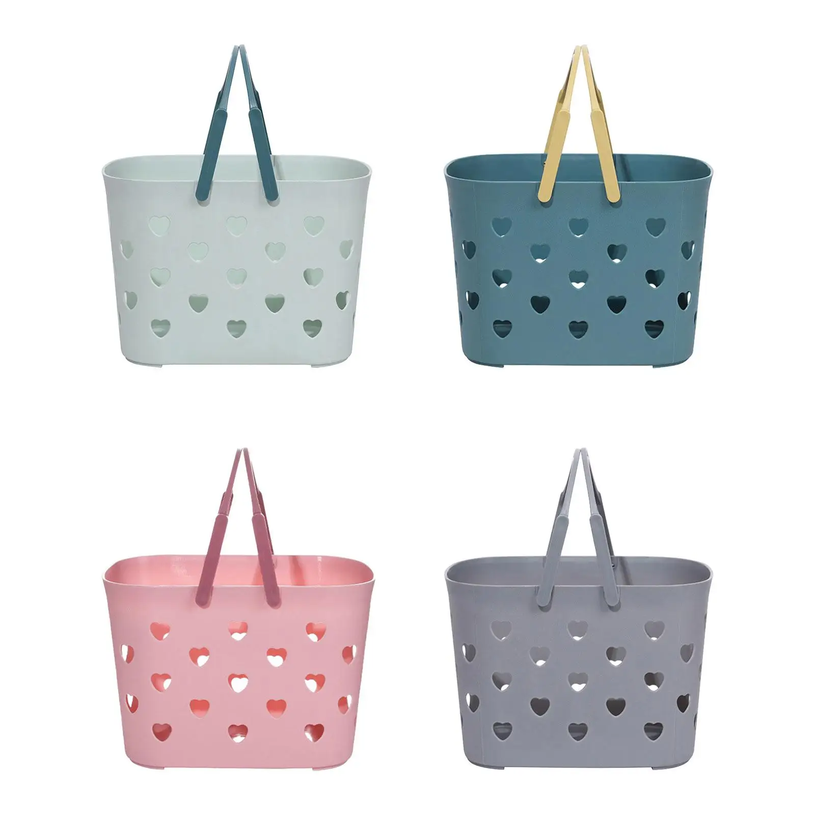 Beach Tote Bag Storage Bag Travel Bag with Holes Love Heart Shower Organizer