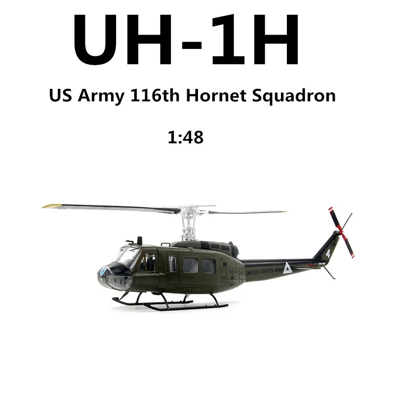 1:48 Scale Model AF1 US UH-1H Huey General Service Helicopter Diecast Alloy Combat Aircraft Toy Gifts Collection Display