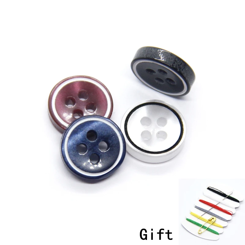 9/10/11mm Flat Color Shirt Decorative Buttons For Clothing Cuff Women Kids Quality Handmade Sewing DIY Accessories Wholesale