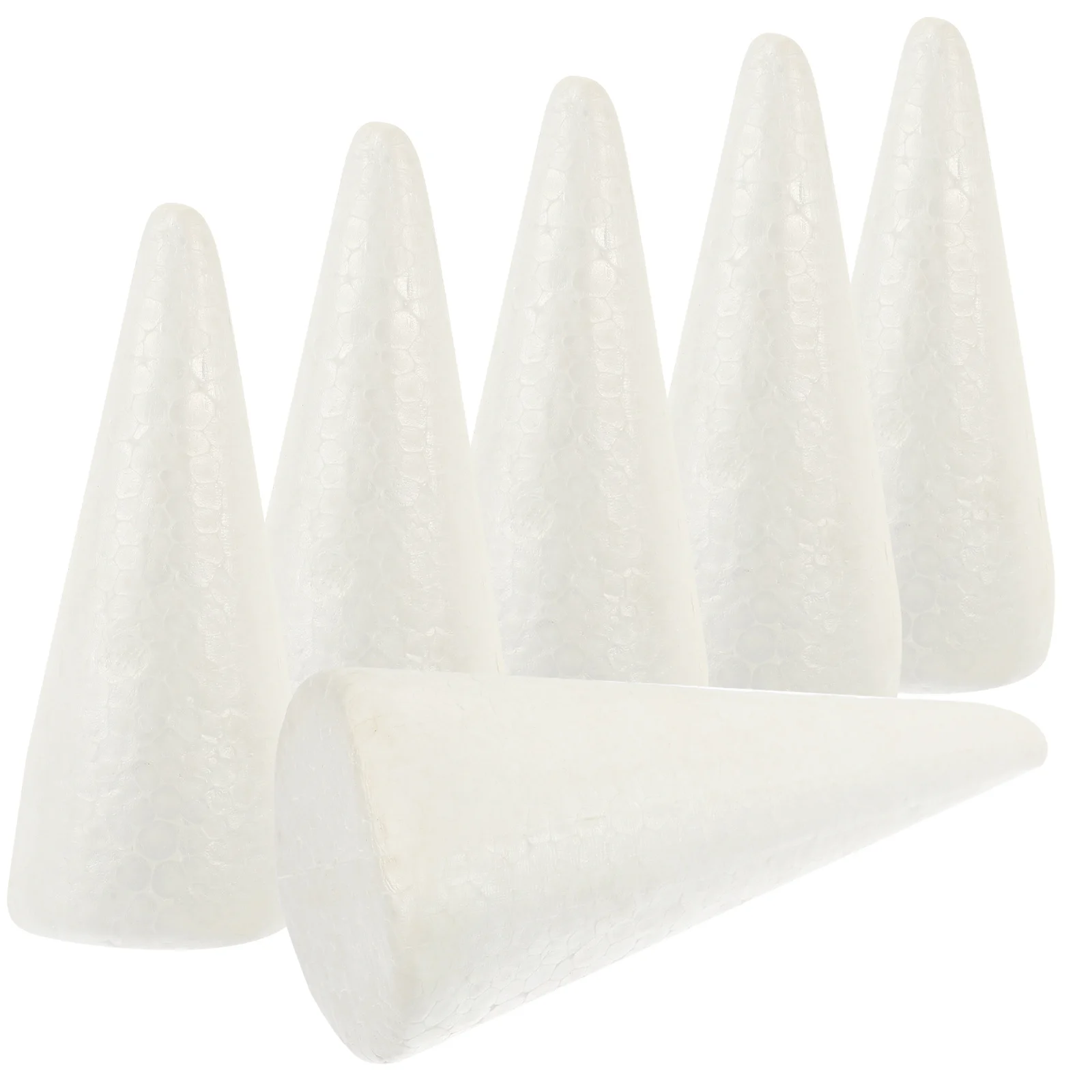 

6Pcs White Foam Cones Premium Quality DIY Craft Supplies for Handicrafts School Projects Party Table Centerpiece Decor