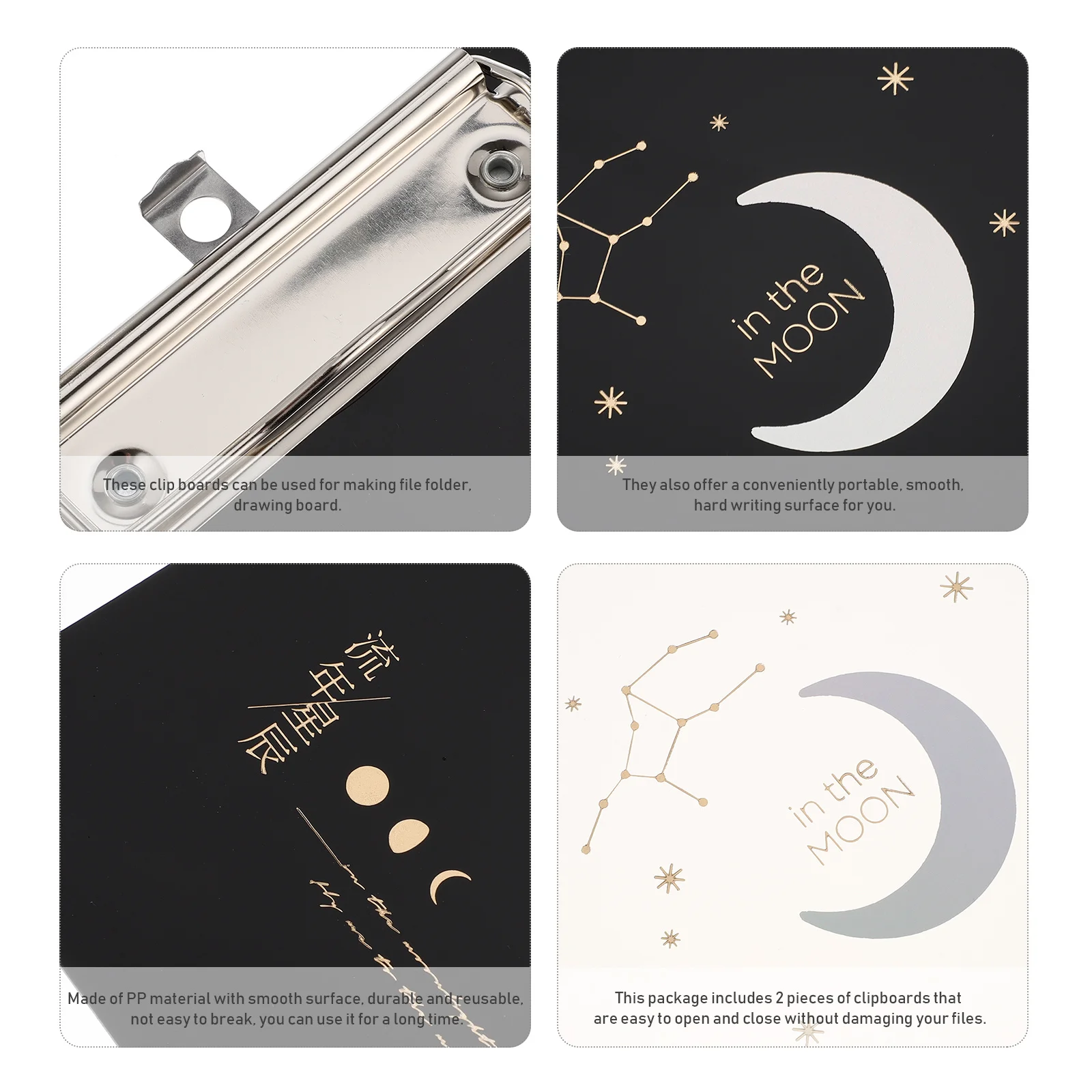 

2pcs A4 Clipboard File Folder Board Writing Tablet Pp Material For School Office Home Document Organizer Pad