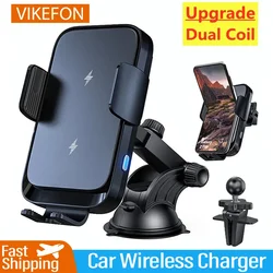 Wireless Car Charger Stand Automatic Fast Charging Station For iPhone 15 14 13 12 Samsung Z Flip Fold Xiaomi Phone Holder Mount