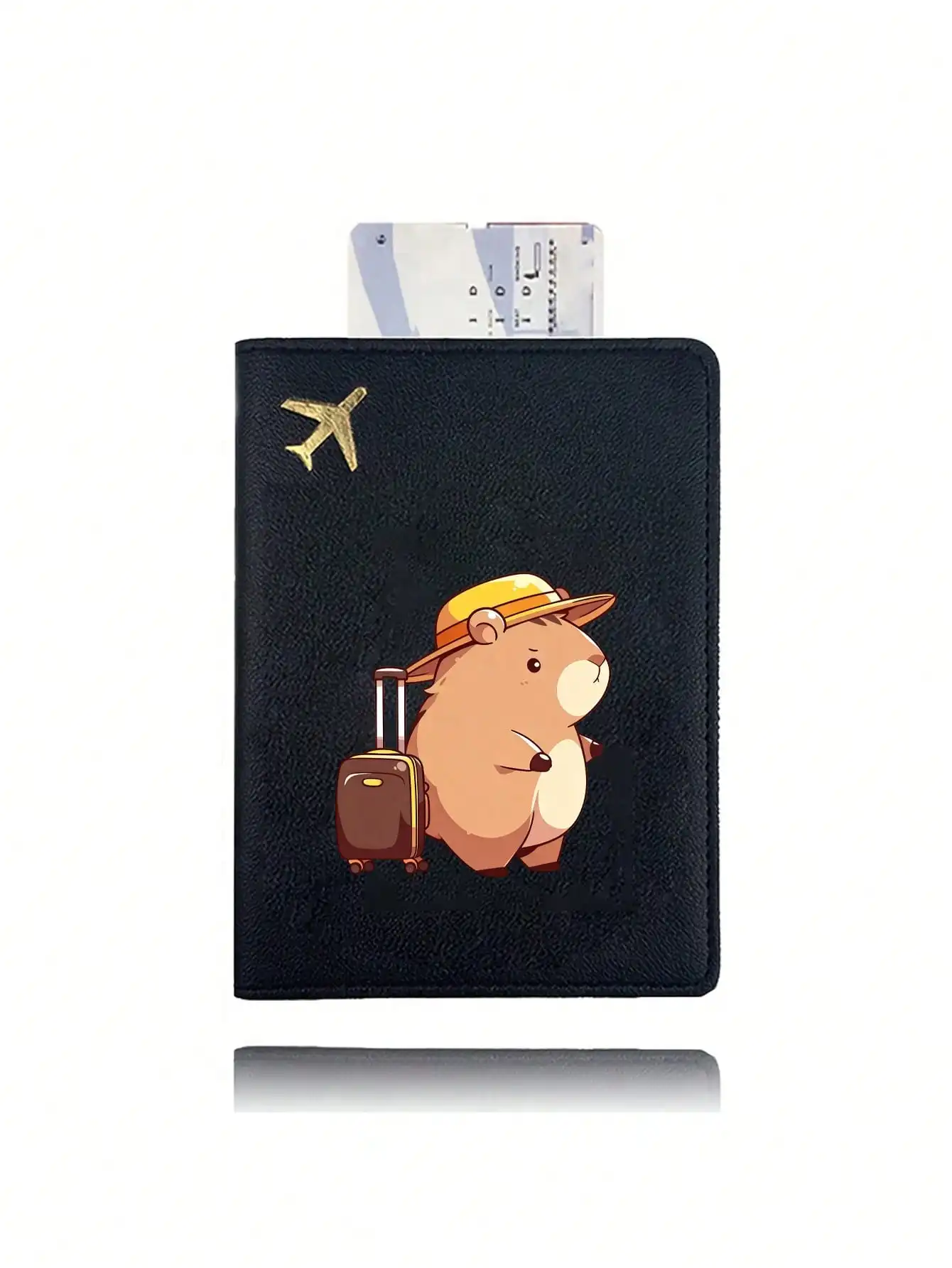 Reisepasshülle mit Capybara-Muster, 2-teiliges Set, Reisepass- und Ticket-Etui, Leichter Reisekartenhalter – Detail 4