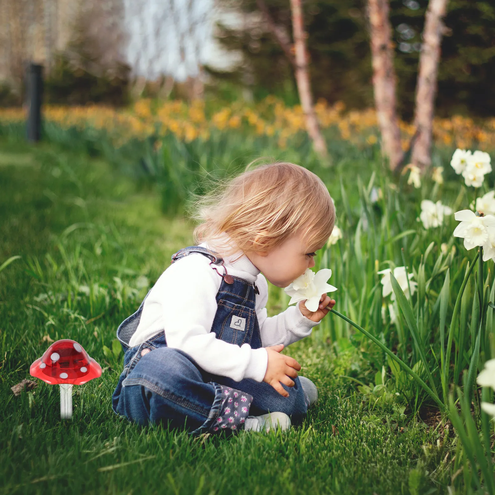 

6 шт. уличных декоративных светильников на солнечных батареях, аксессуары для сада, декоративные светильники в форме грибов, прозрачные украшения для двора