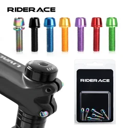 6 pçs bicicleta guiador parafusos m5 * 18mm aço inoxidável titanium-chapeado parafusos coloridos mountain bike lidar com barra haste riser parafuso