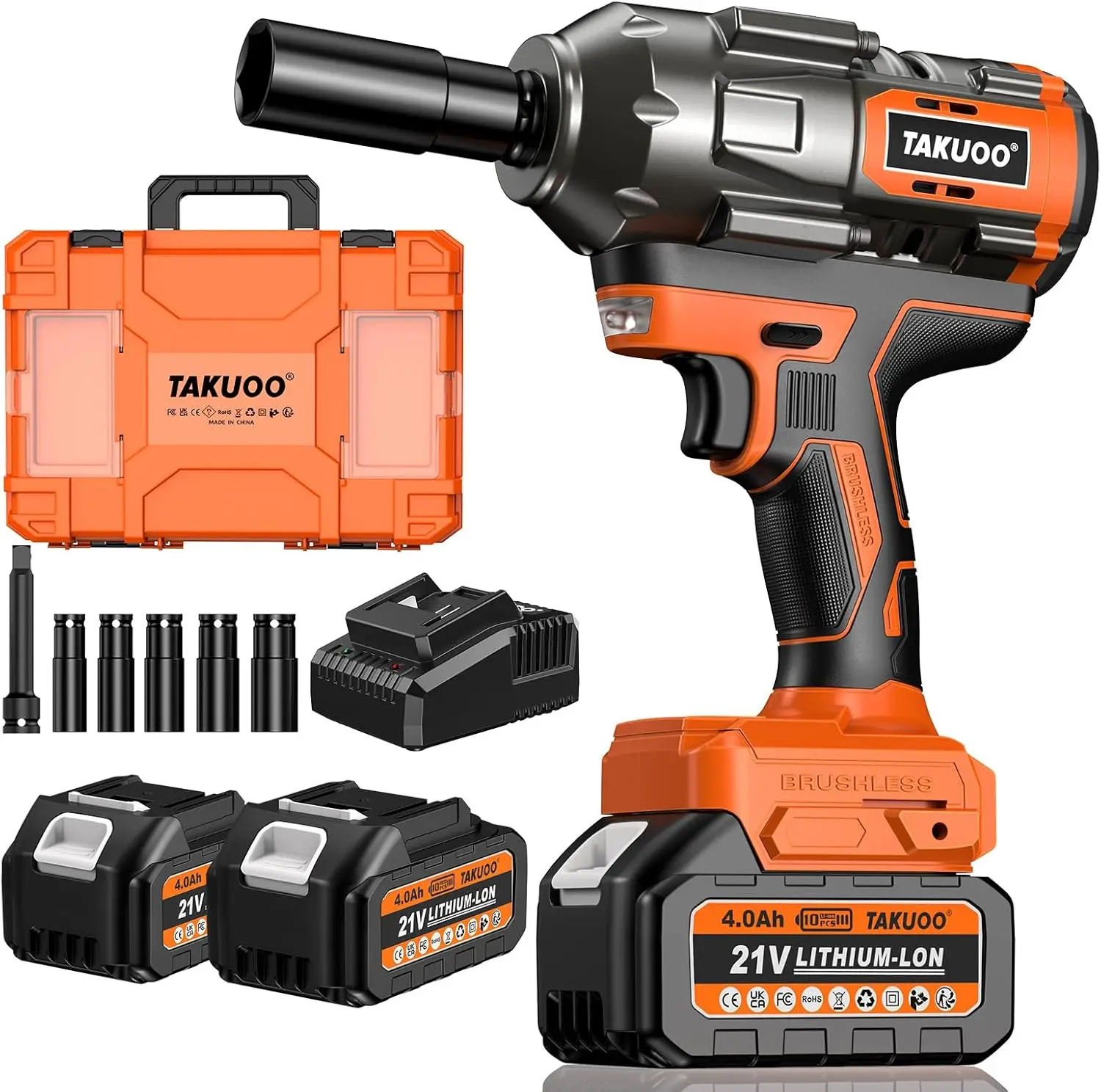 1300N.M(960Ft-Lbs) Cordless Impact Wrench High Torque, 1/2