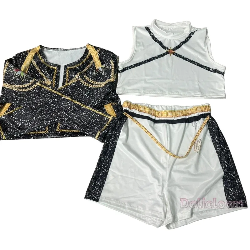 CyWhite negro dorado Huntrix cazadores de demonios K Mira Pop Zoey Rumi disfraz Cosplay niños vestido de fiesta de cumpleaños niñas disfraz de Halloween