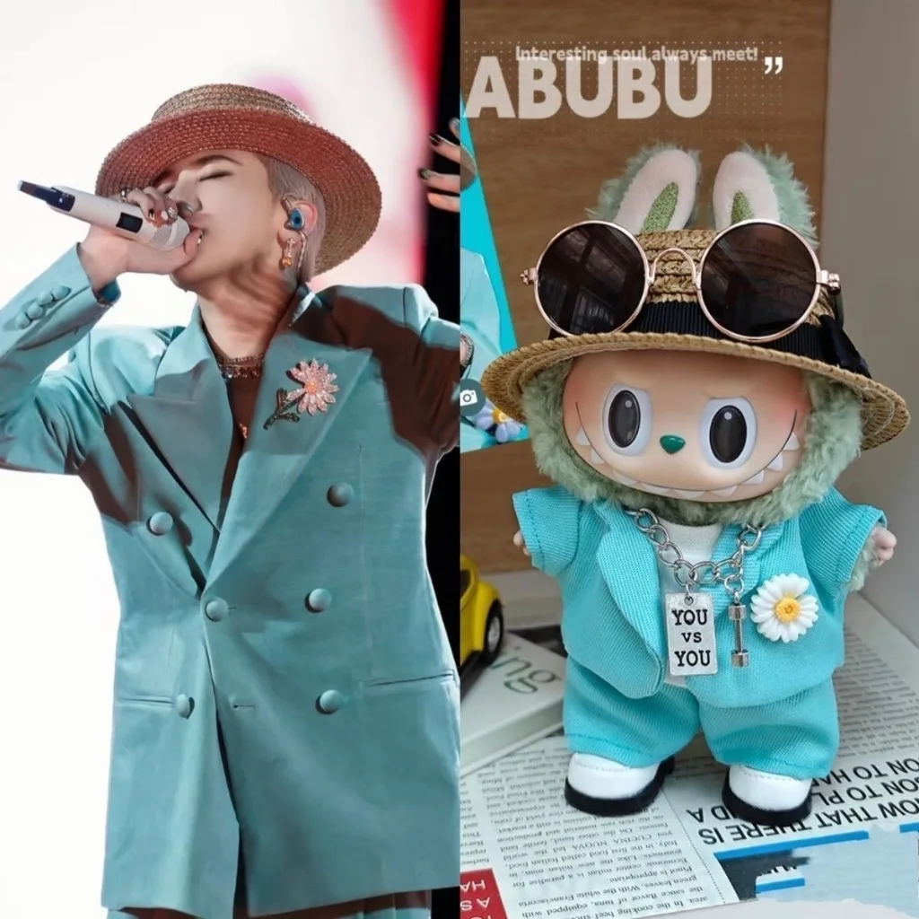 

2025 GD Одежда в одном стиле G-Dragon для 17 см Labubu Стильный костюм Концертные аксессуары Аксессуары для подарков на день рождения Качественная ткань