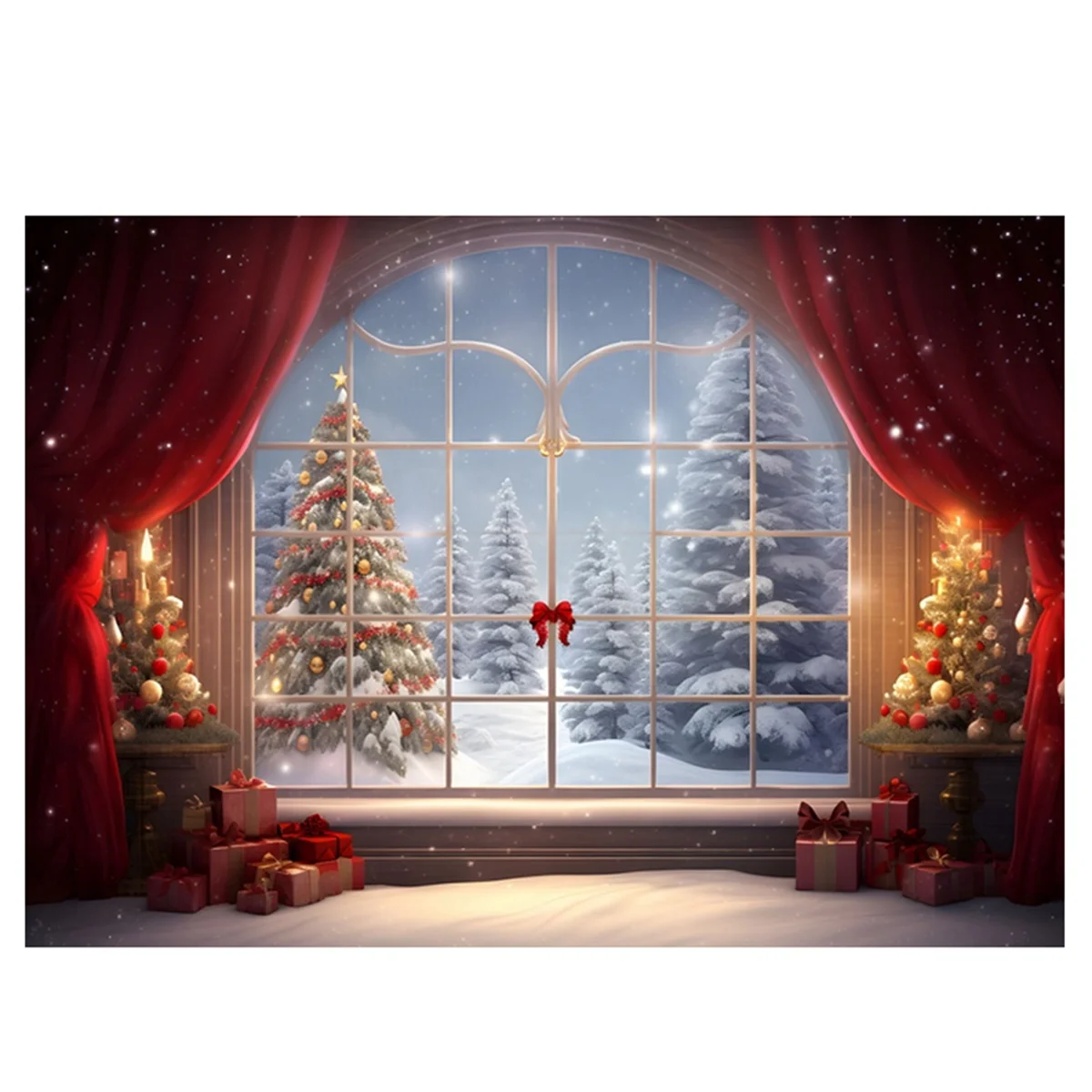 210x150cm Christmas Background Cloth Christmas Window Children Photo Studio Photo Photography Backdrops,H-Elect
