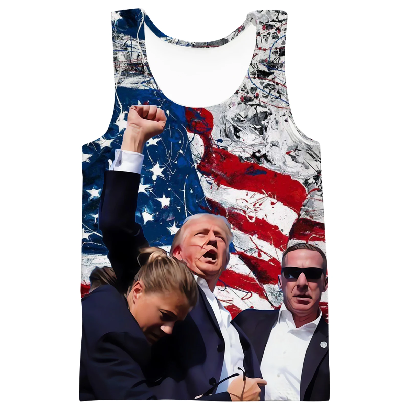 HX 2024 Trump Clothing Sets USA Flag Printed Vest T-shirts Shorts Sweatshirts Hoodies Pants Gifts For Trump Fans Dropshipping