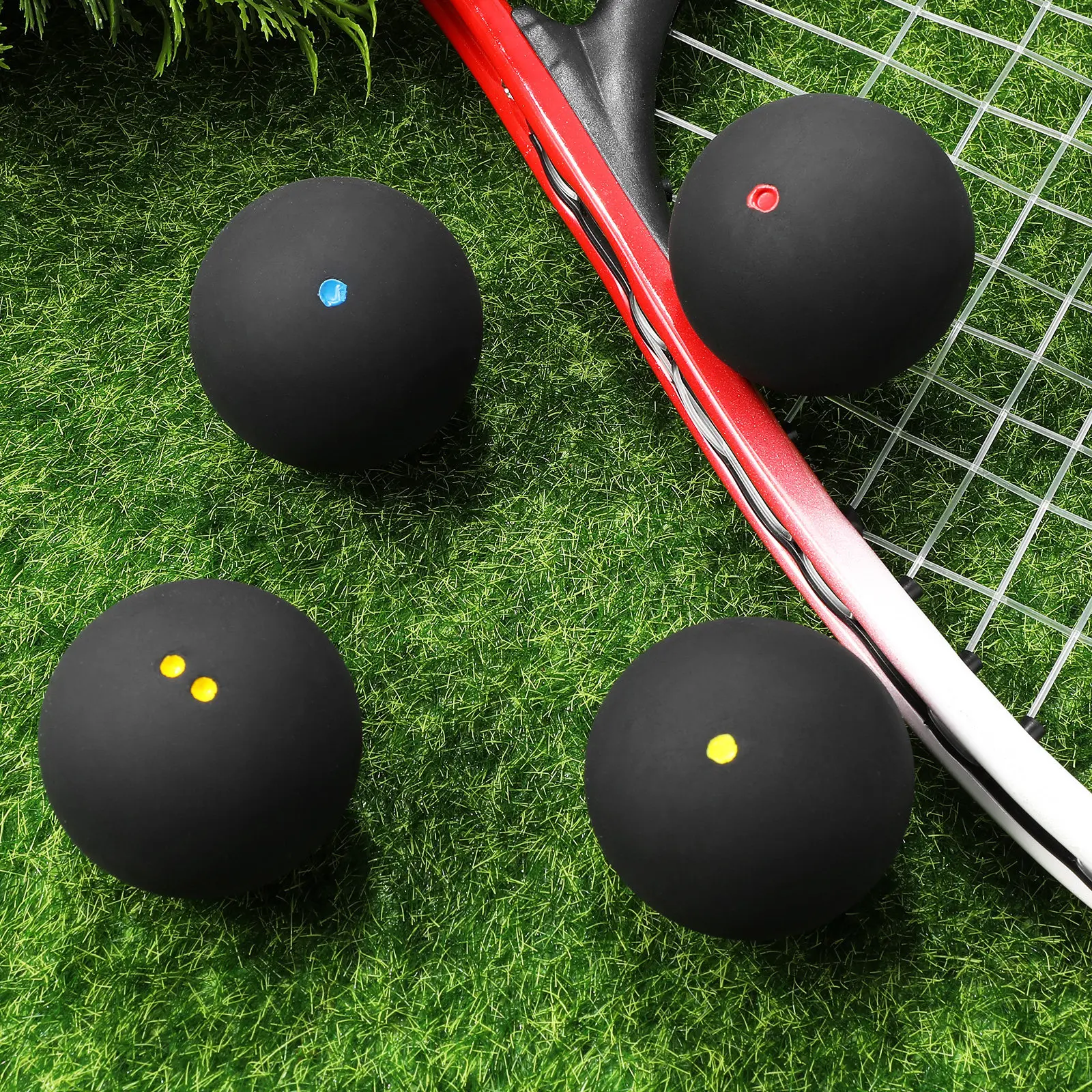 

4Pcs Squash Balls Rubber Bounce High Elastic Indoor Outdoor Training Practice Sports Equipment for Racket Game