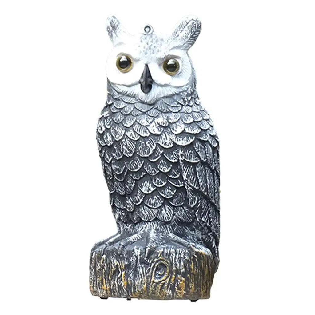 Decorative Simulation Owl Statue Bird Scarecrow Ornament Animal Sculpture for Room Table and Yard