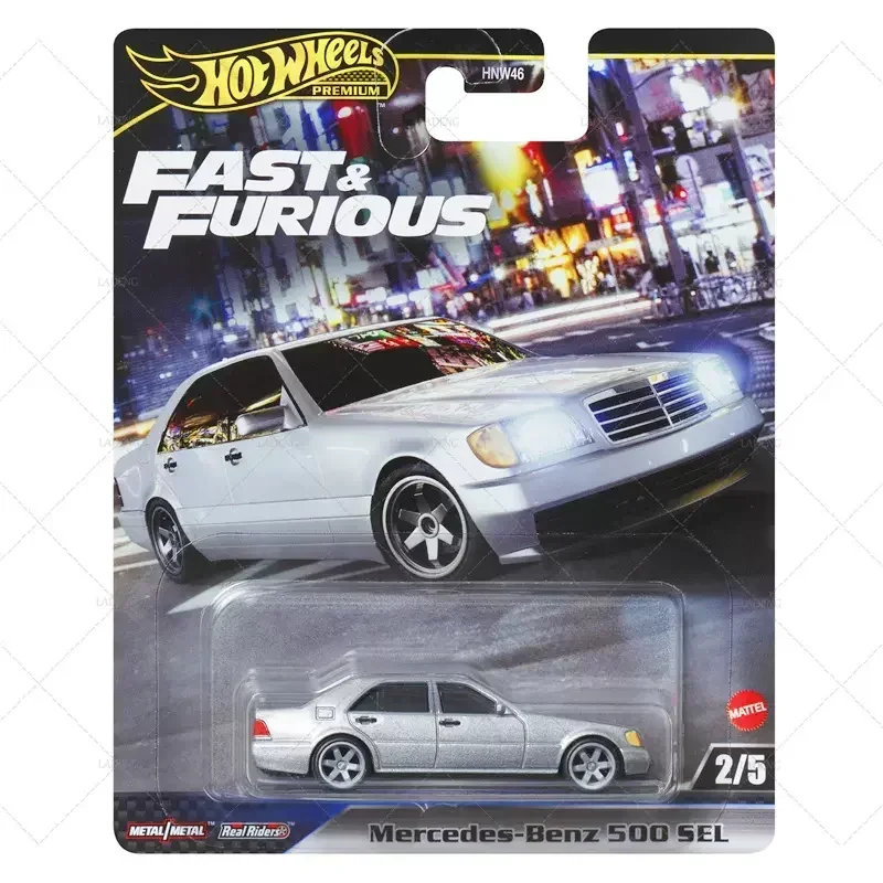 Original Mattel Toy Hot Wheels Premium Car 1/64 Diecast Fast & Furious Mercedes Benz 500 Sel Vehicle Toys for Boy Birthday Gift