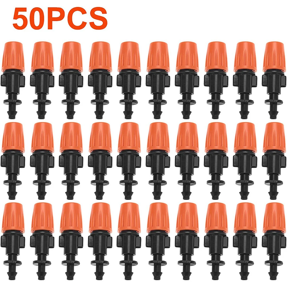 50Pcs Adjustable Single Hook Atomization Nozzle Closeable Mist Sprayer For Garden Cooling System Humidification Irrigation Tool