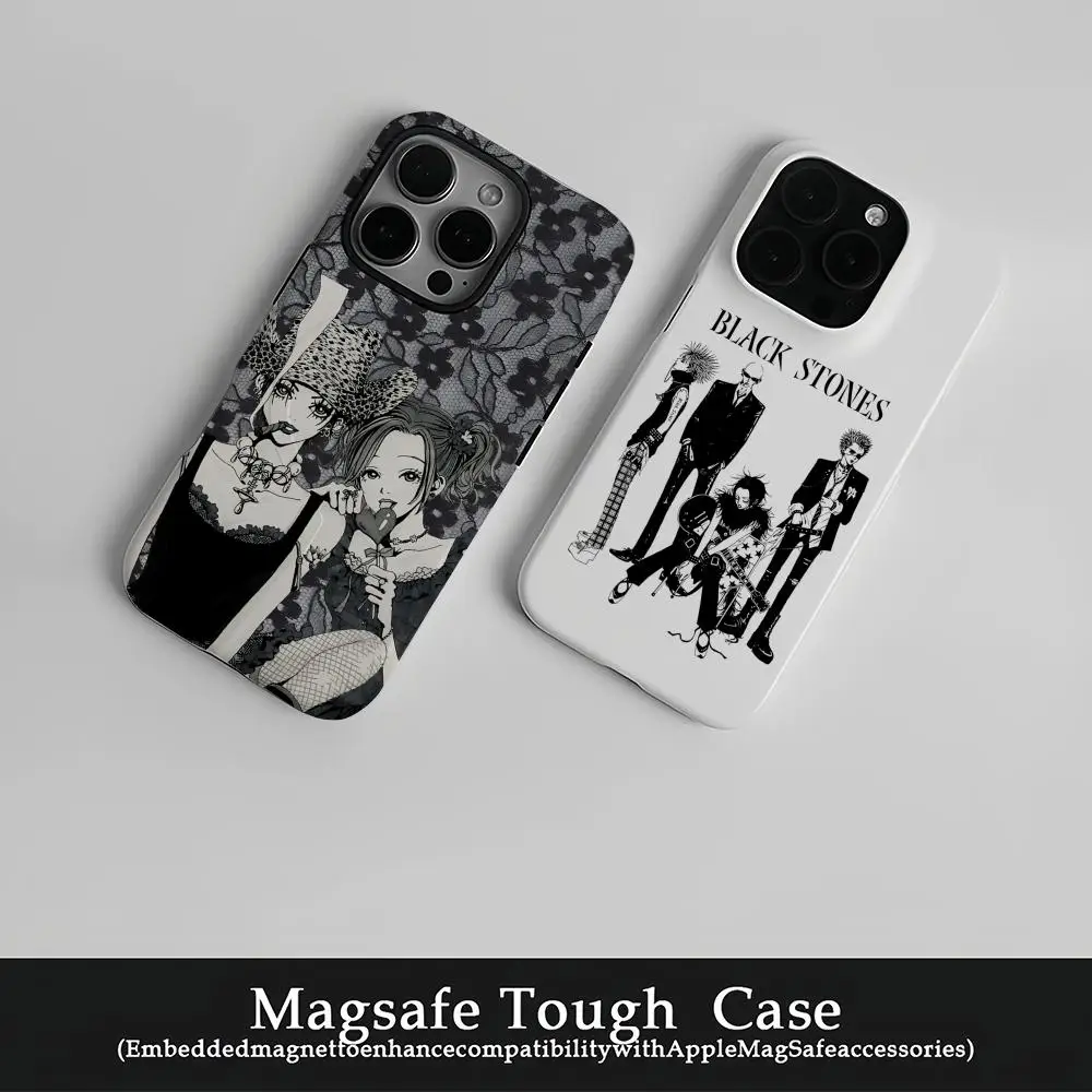 

NANA Phone Case Film Korean INS for iPhone 16 15 14 13 12 11 Pro Max Plus Luxury Magnetic Double-layer Cover
