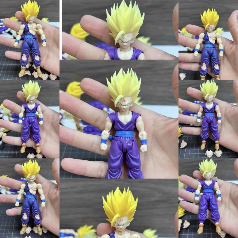 Dragon Ball Shf 3.0 Super Saiyan Son Gohan Demoniacal Fit Sdcc Father And Son Accessories Resin Heads Anime Action Figures Model