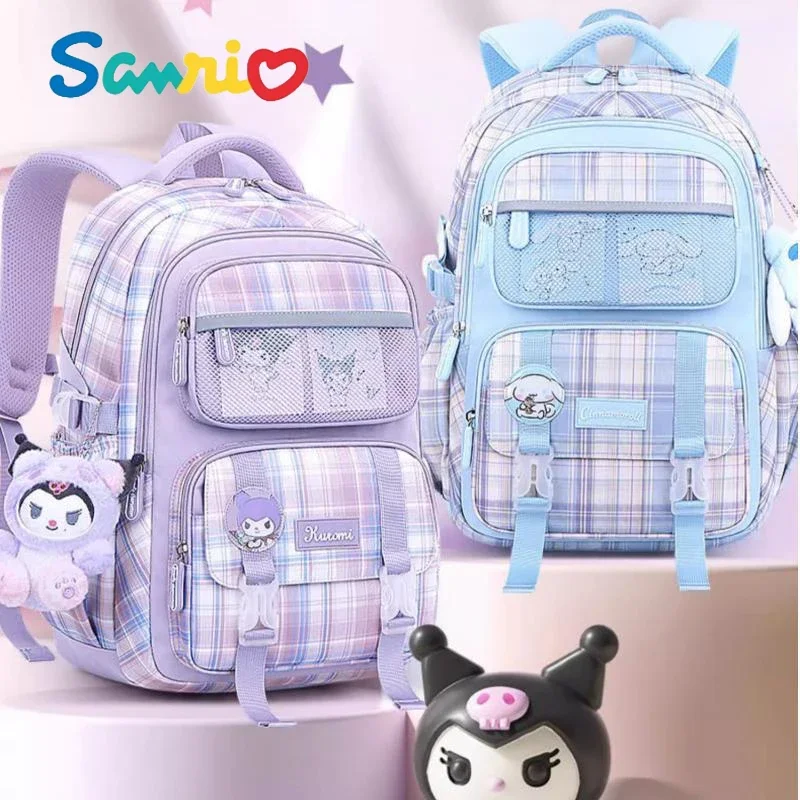 

Anime Kawaii Sanrios Hellokittys Cinnamoroll Kuromi Girl Student Schoolbag Cartoon Cute Spine Protector Kid Backpack School Gift