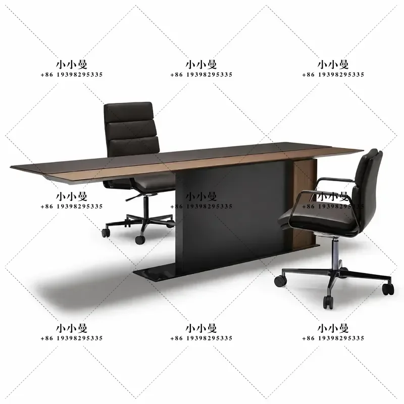 Italian Style Light Luxury Painted Desk Computer Table with Integrated Bookcase Home Office Workstation Executive Desk