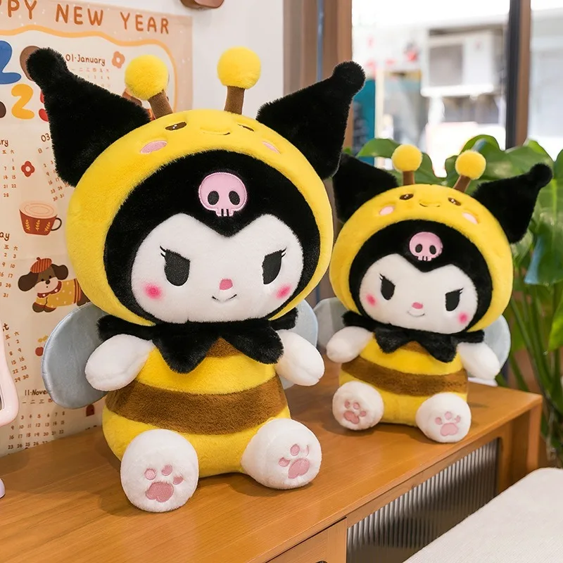 

55cm Kawaii Plush Toy Stuffed Doll Cute Bee Kuromi Sanrio Character Plushie Kids Birthday Gift for Children Soft Toy Collection