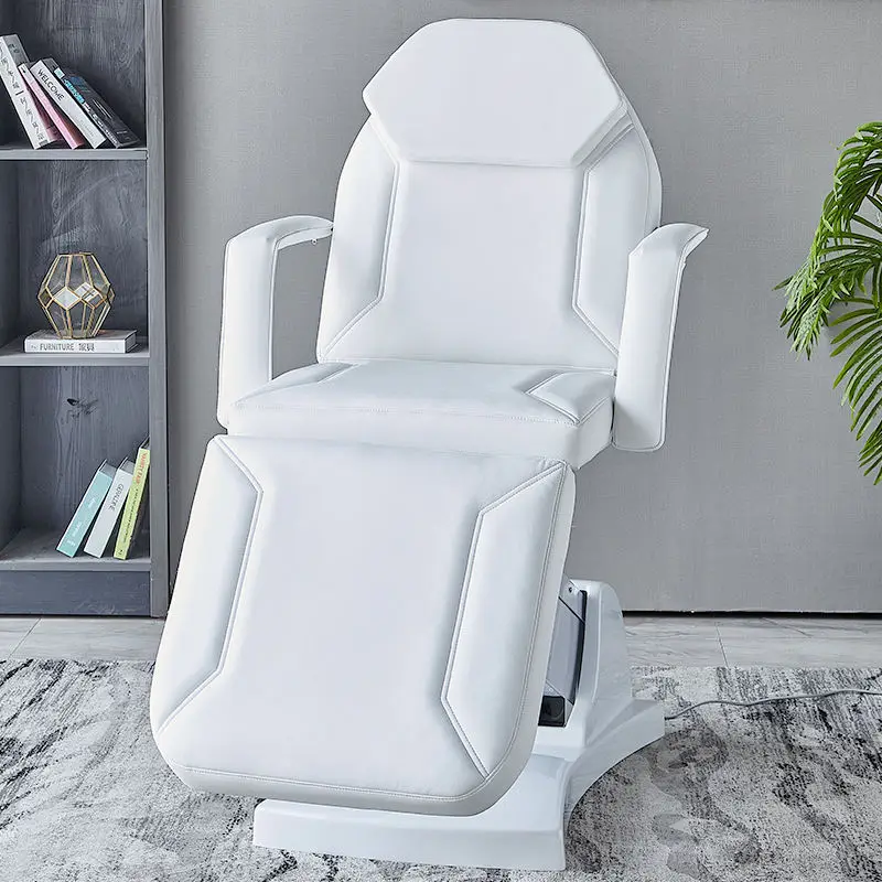 Electric Massage Chair With Metal Frame And Synthetic Leather Upholstery For Spa Salon Esthetician And Tattoo Studio Use