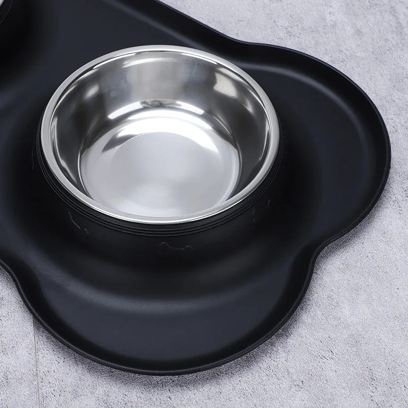 Pet Dog Bowl Puppy Cat Feeding Stainless Steel Dish Pet Drinking Bowl Food Placement Dog Accessories Anti-overflow Tableware