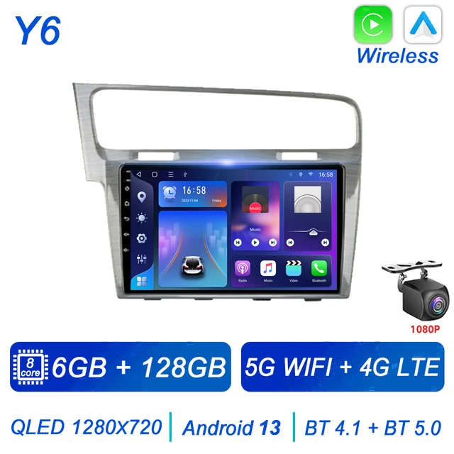 

3 Cameras Dash Cam Carplay & Android Auto 2K 2560*1440P Rearview Mirror Video Recording WIFI GPS Loop Record Phone APP Car DVR