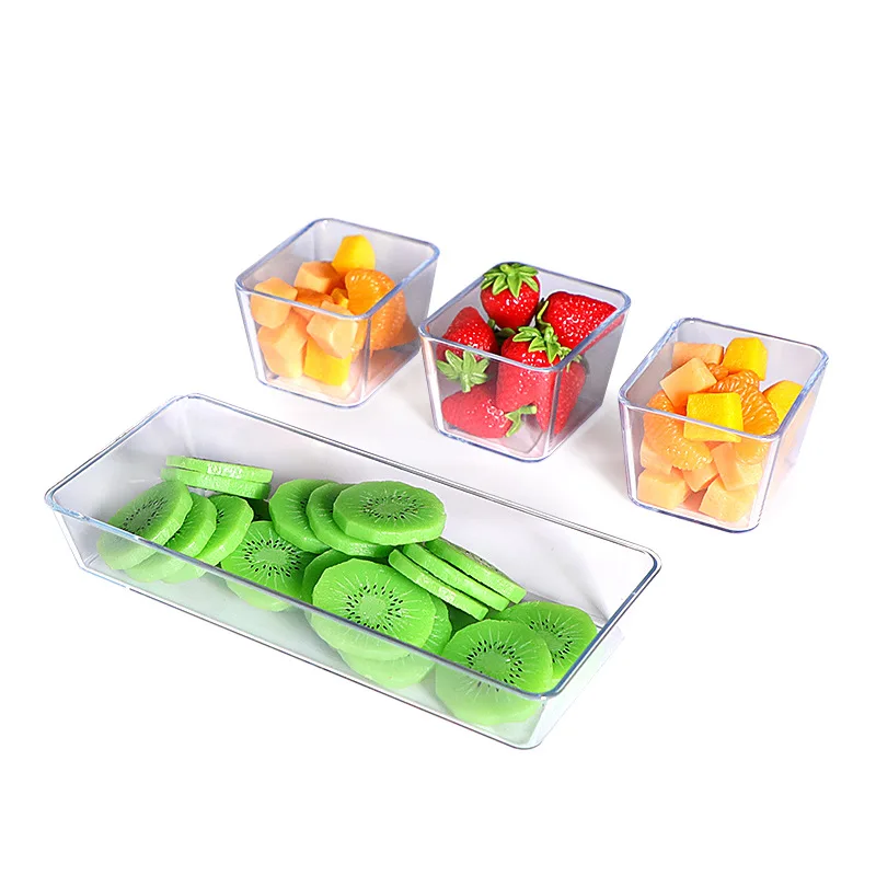 

Bar luminous fruit matching KTV special snack plastic fruit plate square plate transparent fruit basin