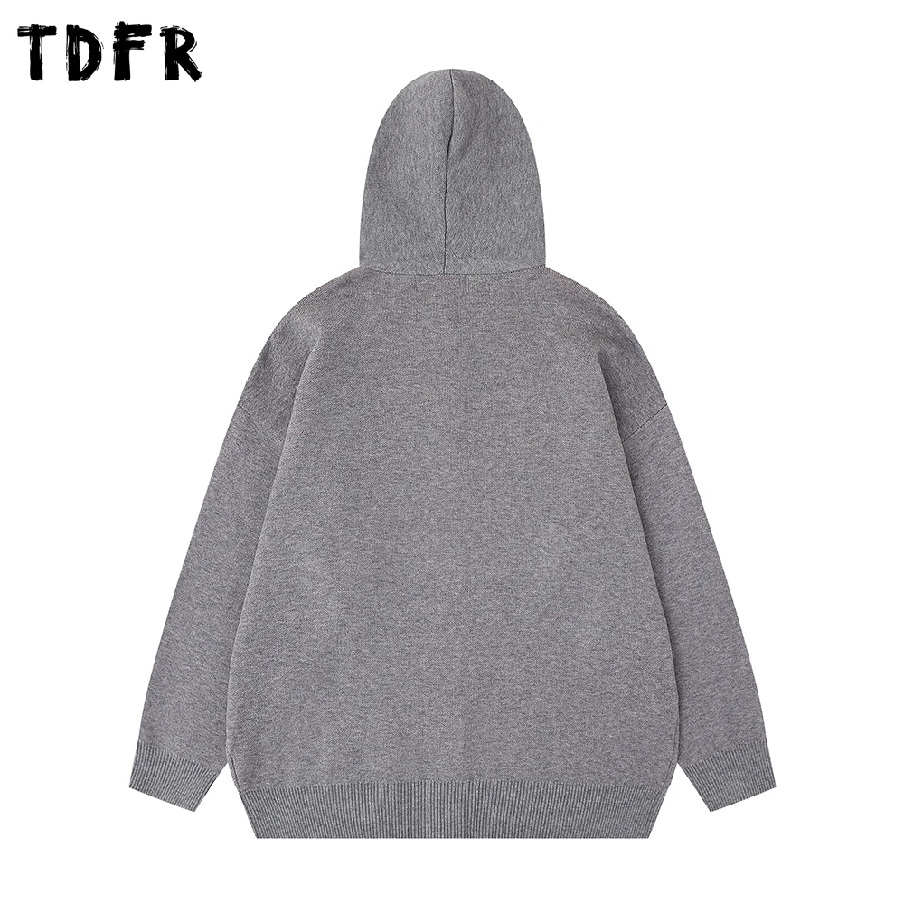 Suéter de Jacquard con dibujos de cachorros para hombre, suéter de punto Retro informal holgado de manga larga con cuello redondo y una botonadura, Otoño e Invierno