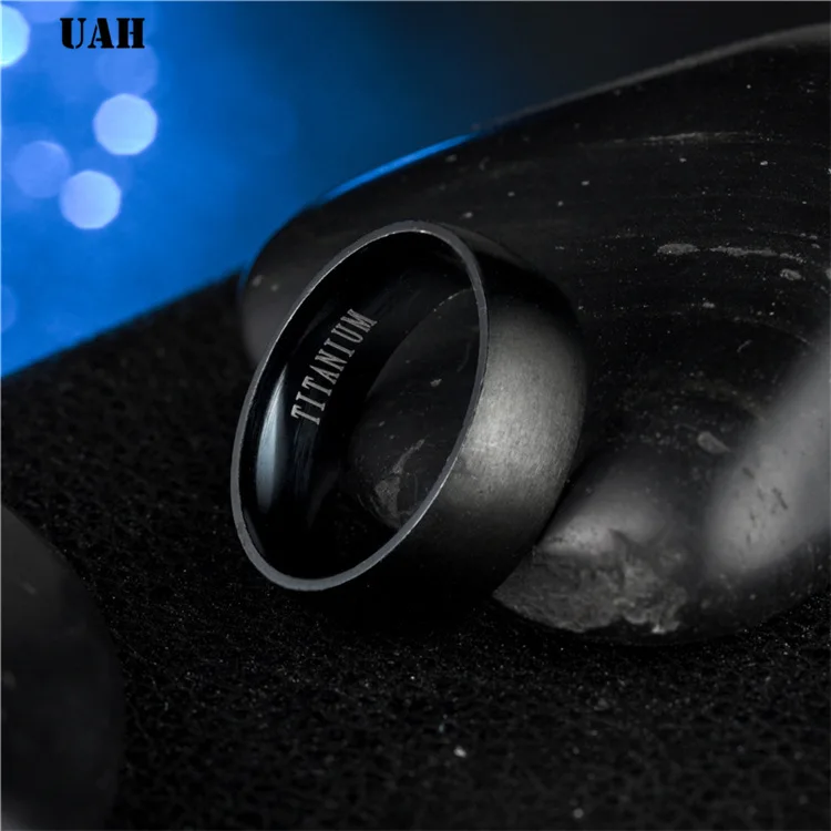 UAH 2019 New black Titanium Steel finger ring for men rings Women Glossy accessories Ring Jewelry Couple fashion Rings