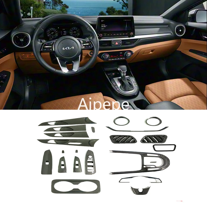 

LHD For Kia K3 2022 Interior Accessories window swtich center control gear shift panle air switch AC vent steering wheel cover