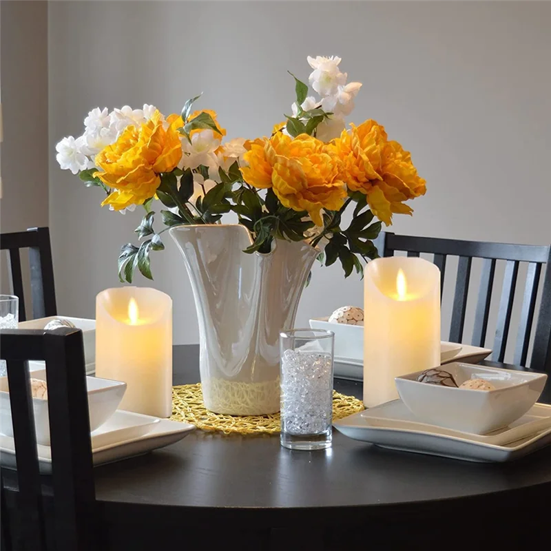 High-end LED Candles, Flickering Flameless Candles, Rechargeable Candle, Real Wax Candles with Remote Control,10cm A