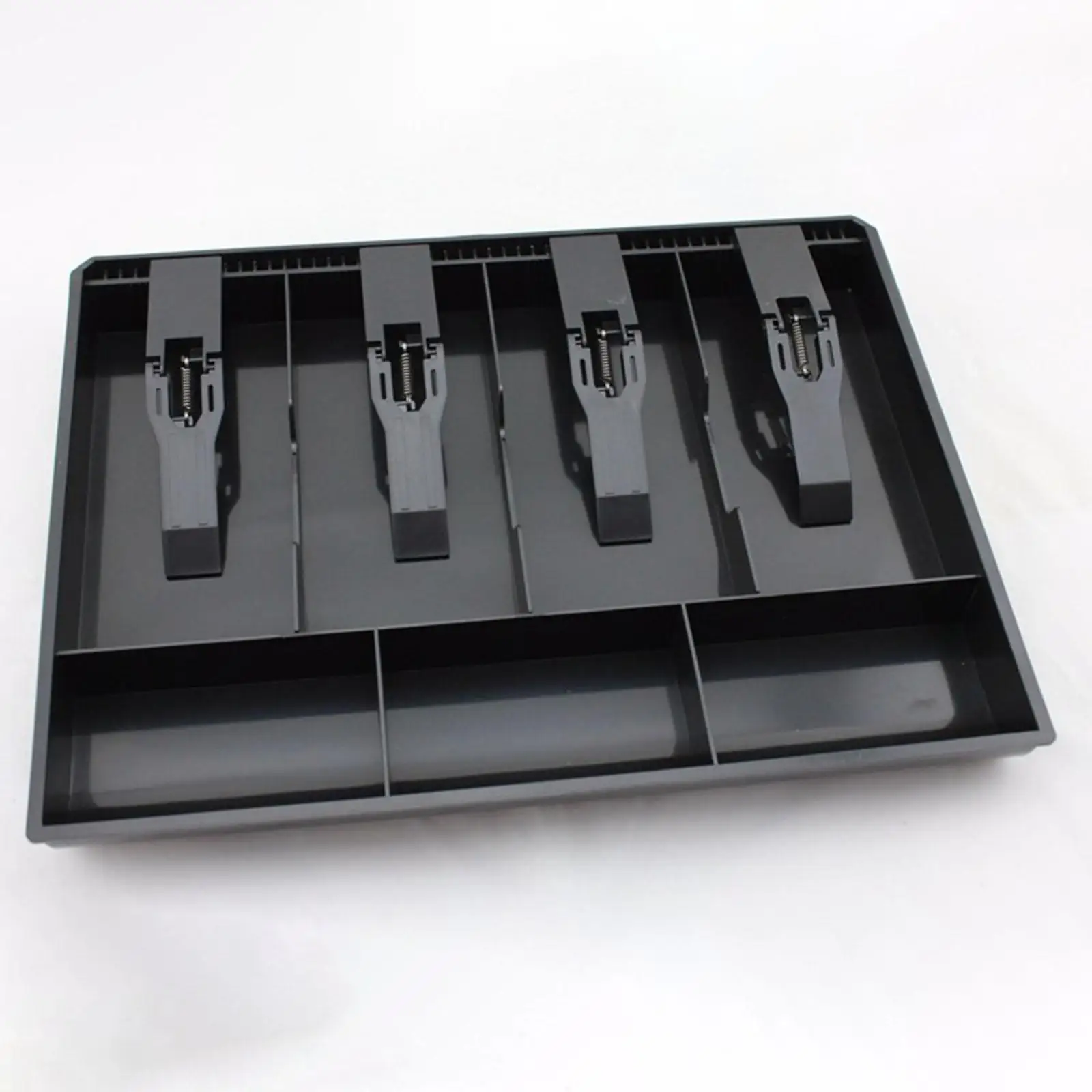 4 Grids Slots Cash Register Drawer Tray with Clip Cashier Coin Drawer Hotel Supermarket Money Coin Box Shop Classify Storage Box