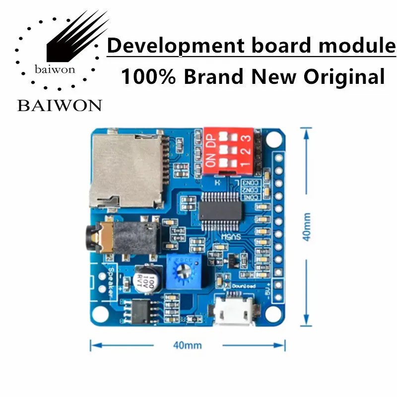 Voice playback module MP3 player triggers playback serial port control to play DY-SV5W