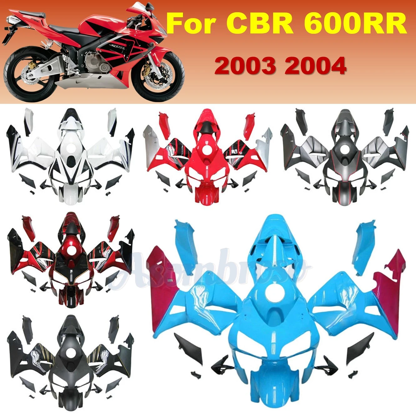 High Quality Motorcycle Fairings Kit For Honda CBR 600 RR 2003 2004 PC37 CBR 600RR Aftermarket ABS Plastic Bodywork