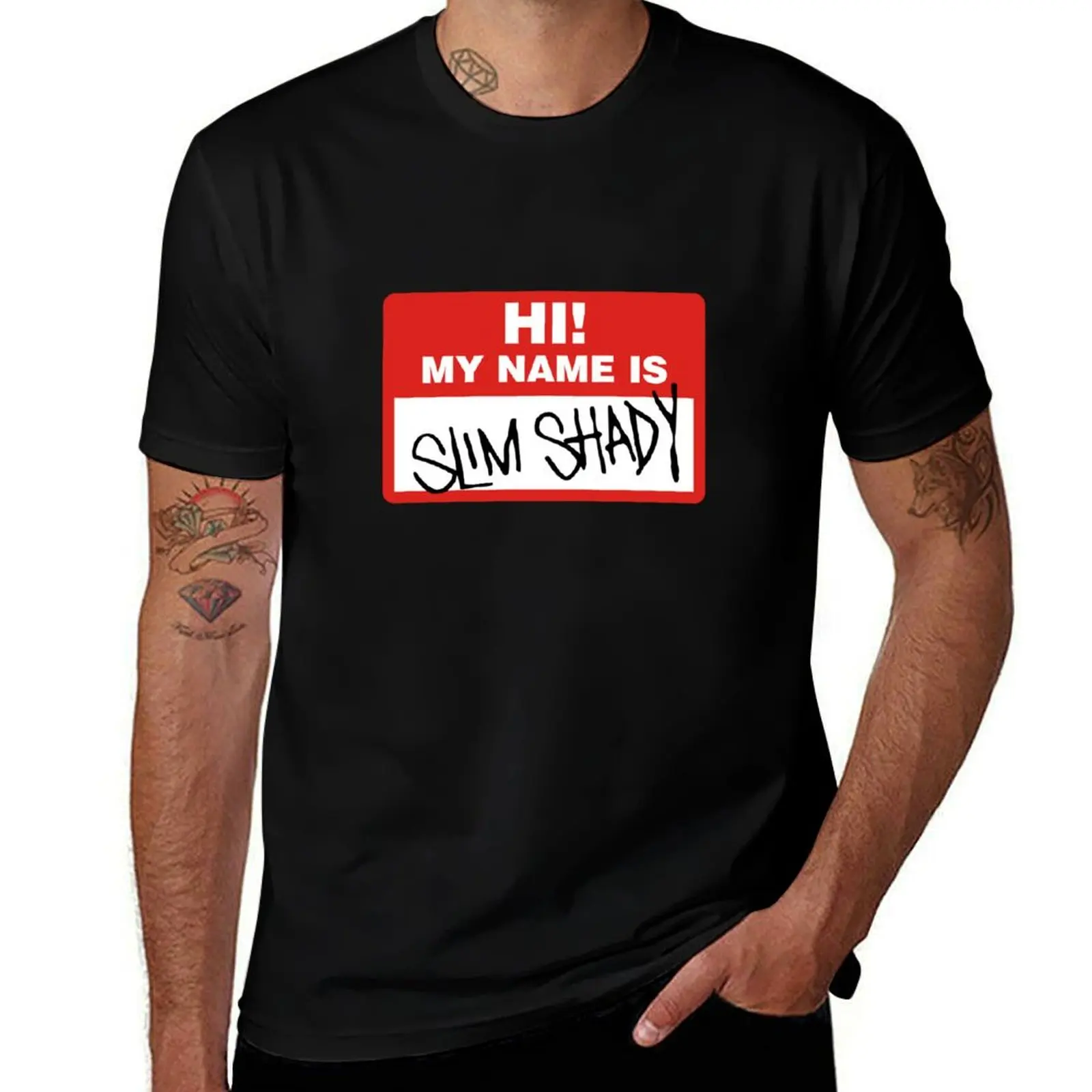 

My name is Slim Shady T-Shirt hippie clothes blanks men clothing