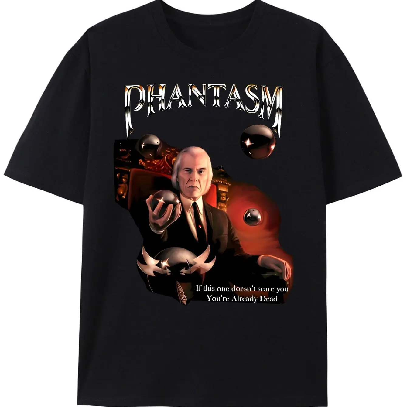 

Men's Phantom Horror Movie Pattern T-shirt Retro 80s Classic Black Retro Horror Movie Shirt Suitable for Halloween Horror Fans