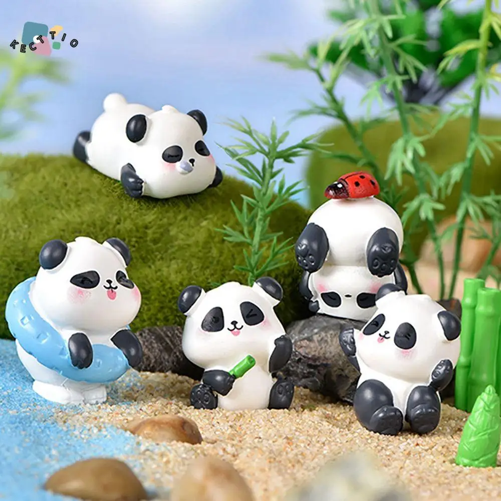 

Desk Ornaments Cake Decor Kids Gifts Resin Ornaments Micro Landscape Bamboo Shoots Panda Miniatures Cake Decorations