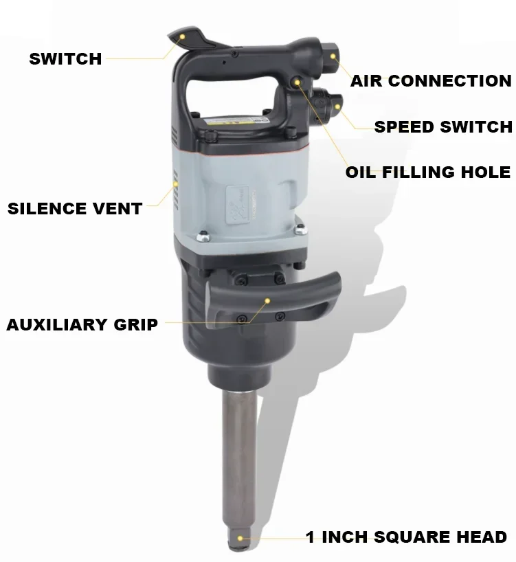 مفتاح ربط هوائي عزم دوران كبير 1 بوصة لإصلاح المركبات المبيعات الساخنة #5