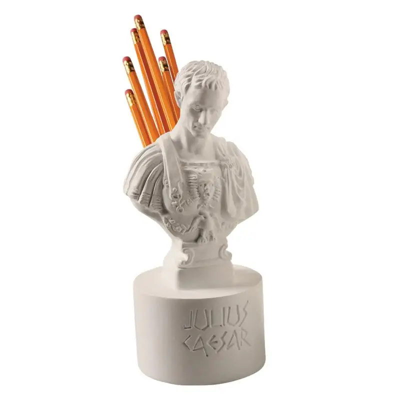 Pen Holder For Desk Bust Pencil Sculpture Resin Organizer Resin Material Cosmetic Brush Holder For School Bedroom Study Room And